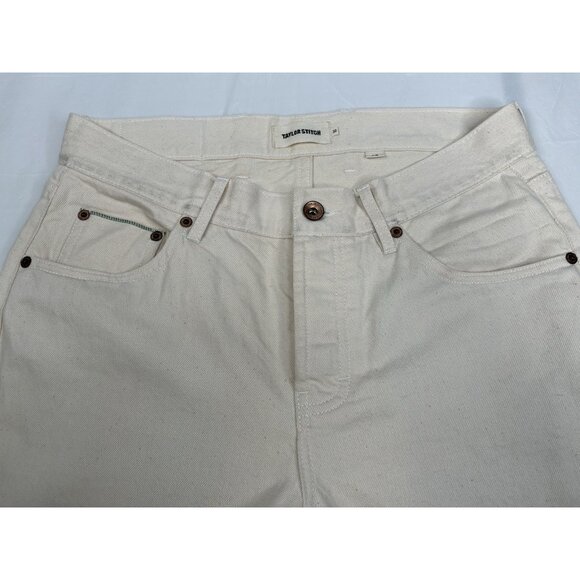 Taylor Stitch Slim Organic Selvedge Jean Men’s 30x34 Natural Button Fly Rivets - Picture 2 of 16